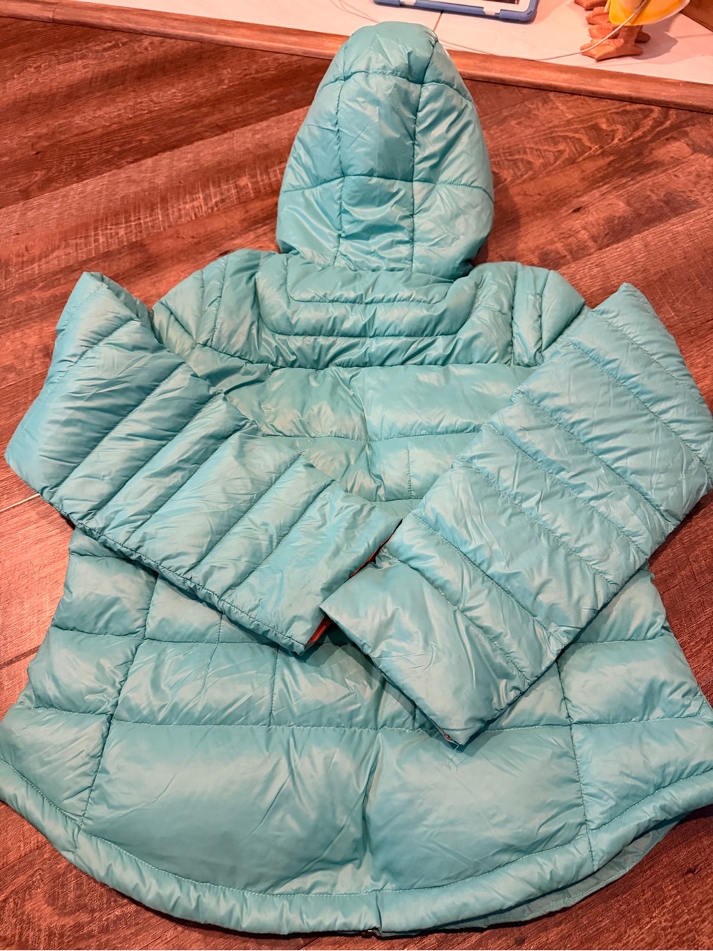 Bernardo Lightweight Hooded Puffer Jacket Women’s Large Teal Green Coral - Picture 4 of 4